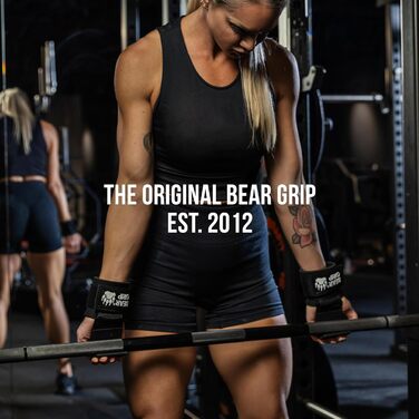 Грип-затискачі BEAR GRIP для підйому ваги з протиковзаючими гумовими ручками, чорні
