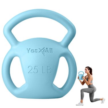 Гіря чавунна Yes4All 4-32 кг з порошковим покриттям для фітнесу та силових тренувань