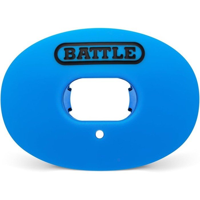 Захист губ Battle Oxygen з регульованим ремінцем - футбольний та спортивний капу, максимальна подача кисню, універсальний розмір, світло-блакитний