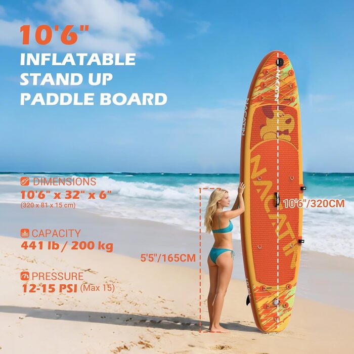 NACATIN SUP Board надувний 320 см (10'6