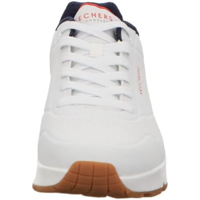 Кросівки Skechers Uno Stand On Air для чоловіків, білі, Durabuck, темно-синій, червона окантовка, 41.5 EU