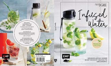 Пляшка для води 720°DGREE uberBottle 1000 мл з ситечком та рецептурною книгою – для спорту, фітнесу, школи, походів, outdoor, soft touch
