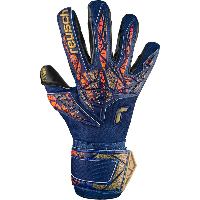 Дитячі воротарські рукавички Reusch Attrakt Gold X Junior, сині-золоті-чорні, розмір 7, унісекс