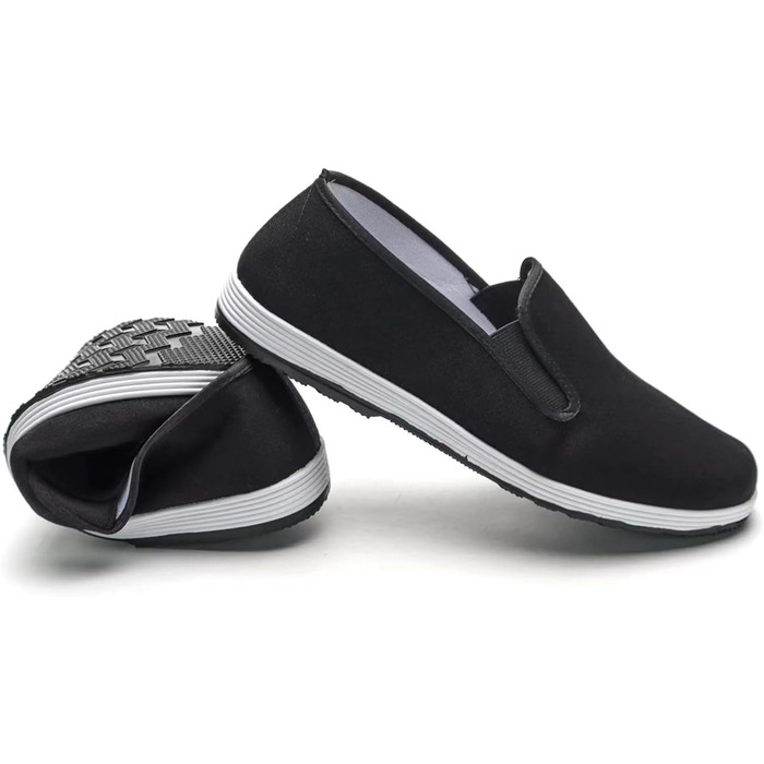 Тай-чи взуття, традиційне китайське кунг-фу взуття з тенту, старі пекінські взуття для бойових мистецтв, чорна гумова підошва, унісекс 38 EU