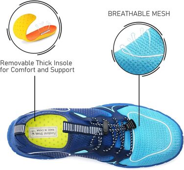 Водні шкарпетки WateLves: чоловічі та жіночі, для плавання, серфінгу, дайвінгу, фітнесу, 42 EU, блакитні