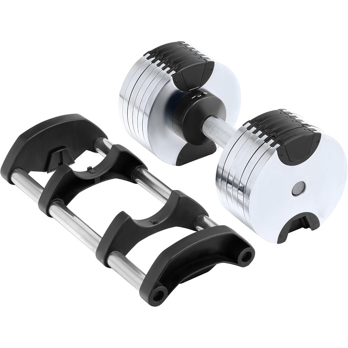 Регульована гантель - гантель з підставкою, компактна гантель для жінок та чоловіків, тренування та фітнес вдома, 6 рівнів ваги 2-24 кг