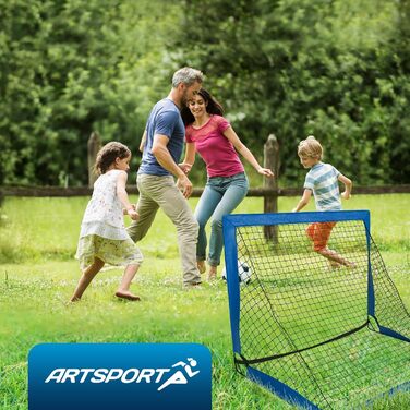 ArtSport Ворота для футболу Pop-up Goal Master - 2 шт. з аксесуарами - складані та готові до гри - 2 ворота для гри в приміщенні та на вулиці - футбольні ворота для дітей, колір: блакитний