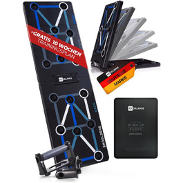 Складне дошка для віджимань 12-в-1 з планом тренувань - Преміум якість [Розроблено в Німеччині] з інструкцією для тренувань