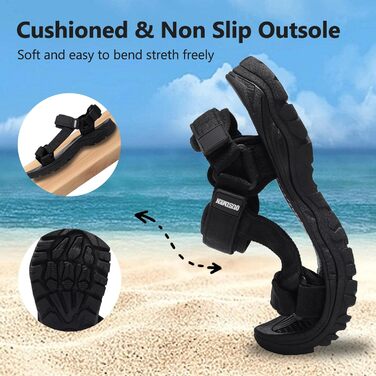 Чоловічі трекінгові сандалі SYKT для туризму та відпочинку на природі (чорні, 43 EU)