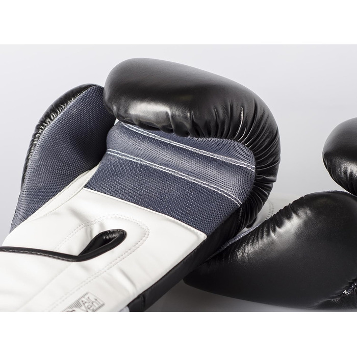 Боксерські рукавички Paffen Sport FIT для боксу, кікбоксингу, муай-тай та єдиноборств, чорно-білі, 14 унцій
