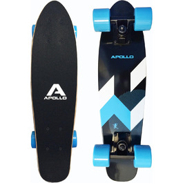Скейтборд Apollo Fancy Vintage Mini Cruiser 22.5'' з дерев'яною декою, для дітей від 8 років, з LED колесами або без, повністю зібраний