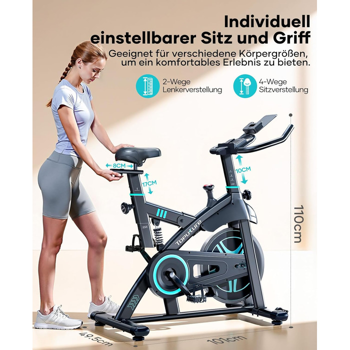 Велотренажер Heimtrainer 2025 з додатком, амортизацією, до 160 кг, регульованим опором, тихий спінінг байк для дому з LCD-дисплеєм і комфортним сидінням