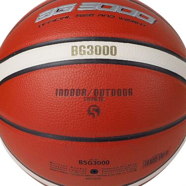 Баскетбольний м'яч Molten BG3000, FIBA, штучна шкіра, для залу та вулиці, оранжево-кремовий, графіті