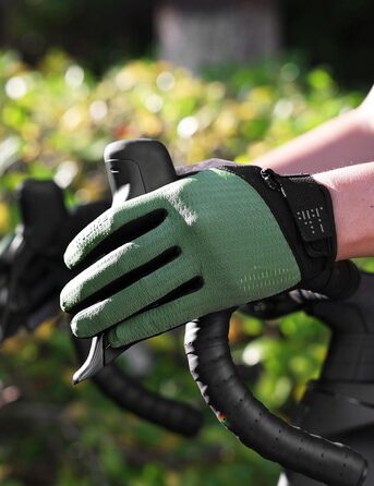 Велосипедні рукавички INBIKE для чоловіків, зелені, L - 2 пальці, сенсорний екран, зносостійкі, дихаючі