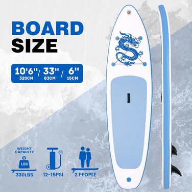 Надувна SUP-дошка FunWater для дорослих з веслом, насосом, рюкзаком та аксесуарами