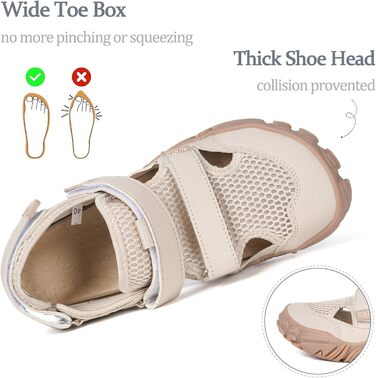 Чоловічі/Жіночі сандалі для плавання та активного відпочинку Hsyooes (46 EU, Бежеві) - Швидковисихаючі аквашузи для пляжу, туризму