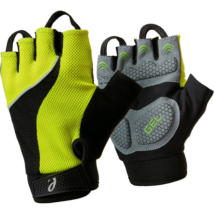 Велосипедні рукавички Urban з гелевими вставками 7 мм та зручним зняттям (HiVis, L)