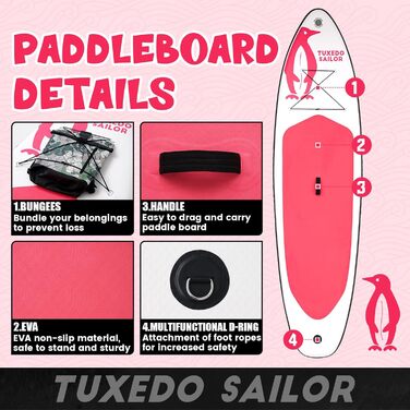 SUP дошка надувна Tuxedo Sailor 320 см з аксесуарами для дорослих, для початківців та досвідчених