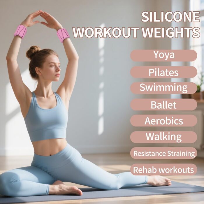 Набір кишенькових вагів KOOOGEAR 2 шт. (0,5 кг * 2) для фітнесу, бігу, гімнастики, чорний та рожевий