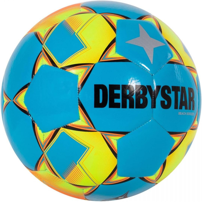 М'яч для пляжного футболу Derbystar Beach V22, синьо-жовто-оранжевий, розмір 5