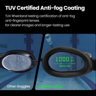 Окуляри для плавання Holoswim 2PRO з AR-дисплеєм та AI-аналізом | Сумісні з Garmin/Apple Watch, IPX8, Антизапітніння TÜV