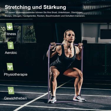 Набір еластичних стрічок VEICK для фітнесу та калістеніки (фітнес-стрічки, стрічки для фітнесу, Pilates)