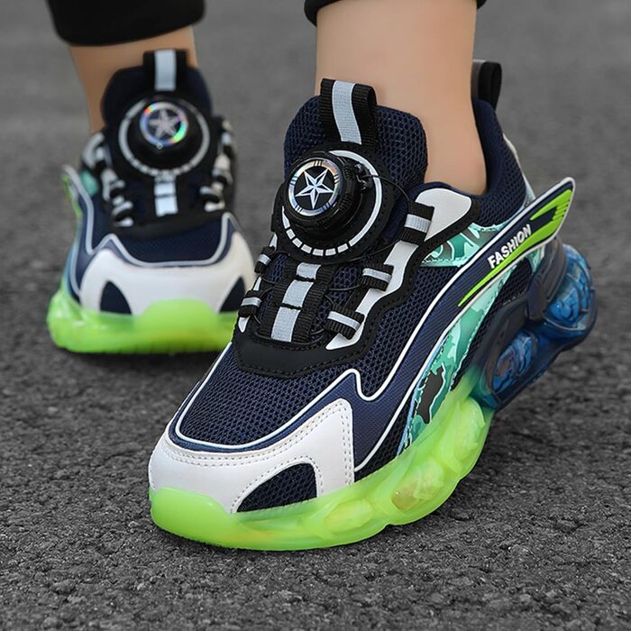 Дитячі кросівки ITSOGOO для бігу та занять спортом. Легкі, дихаючі, для хлопчиків та дівчаток, розмір 28-37 EU, темно-синій.