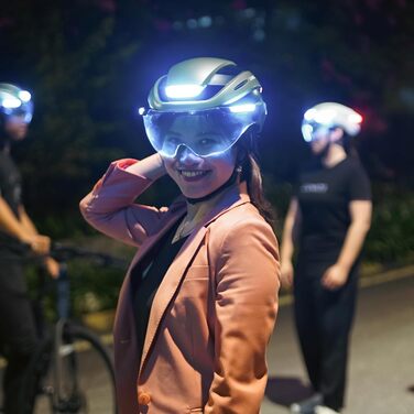 Розумний шолом для електровелосипеда Lumos Ultra з LED-освітленням, сертифікований NTA 8776, з висувним візором, керуванням через додаток, для електровелосипедів, самокатів та велосипедів, для дорослих чоловіків і жінок