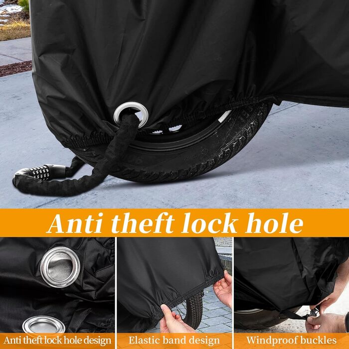 Захисний чохол для мотоцикла Cirulli, 245x105x125 см, водонепроникний, вітростійкий, з оксфордської тканини