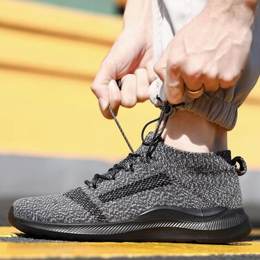 Чоловічі зимові черевики, робочі черевики, спортивні черевики, черевики для трейлраннінгу, водонепроникні, захисні черевики (сірий, 43 EU)