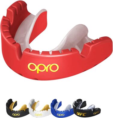 Захисна капа OPRO Gold для брекетів, спортивна, для дорослих, з інноваційною технологією підгонки, для боксу, ММА, хокею, лакросу та контактних видів спорту, червоно-перламутрова