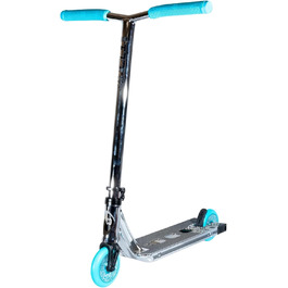 Скутер для трюків CORE Trick Tretroller 110mm, ABEC 9, для початківців та професіоналів, від 5 років, регульована висота 78-95 см, + наклейки Fantic26 (Park CL1 Mini H=75 Chrome/Teal)