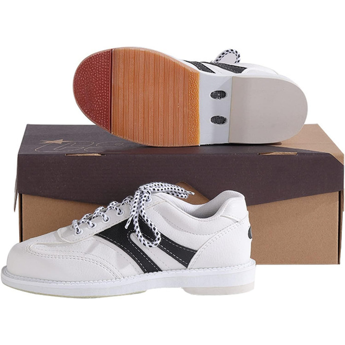 Жіночі боулінгіві туфлі. Спортивні, легкі, з м'якою шкірою, шнуровка, мода, розмір 38 EU, білі