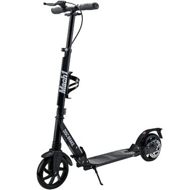 Самокат міський Mach1 Kick Scooter ALU з дисковим гальмом, колеса 200x40 мм, чорний XXL – для дітей та дорослих, складаний