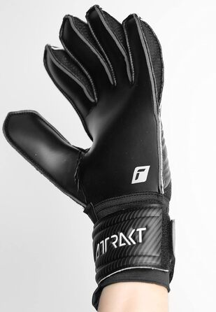 Воротарські рукавички Reusch Attrakt Solid для дорослих, зовнішній шов, універсальні, чорні, розмір 10 — футбольні рукавиці для всіх типів полів