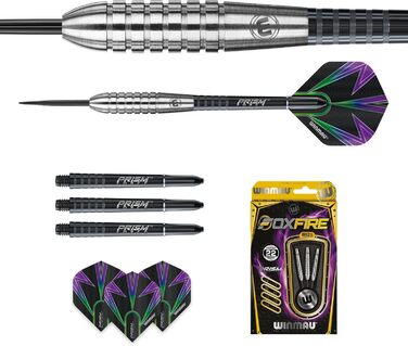 Дротики для дартсу Winmau Foxfire Profi, стілтіп, вольфрам, з оперенням і шахтами
