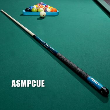 Більярдний кий Pool Queue 58 дюймів з канадського клена, 13 мм наконечник, для професійних гравців, 1/2 Maple, 18oz (блакитний)