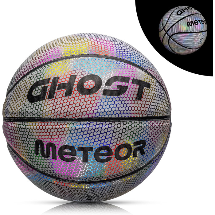 Світний баскетбольний м’яч Meteor №7, флуоресцентний, м'який, для тренувань, світиться у темряві, для дітей та підлітків