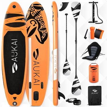 Надувний SUP Board AUKAI PRO 320см 2в1 з каяком | Комплект з сидінням, кріпленням для Action-Cam, насосом | 5 років гарантії