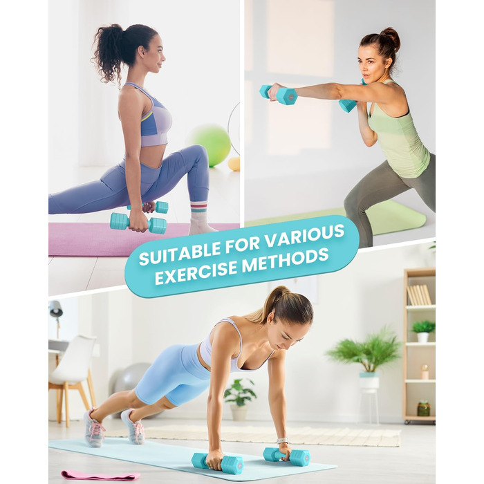 Набір гантелей Fragraim регульовані для жінок та чоловіків, 4,54 кг, 4-в-1, вага 0,9-2,27 кг, з м'яким покриттям TPU, для дому