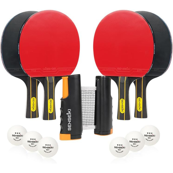 Набір для настільного тенісу: 2 ракетки преміум-класу, 3 тенісні м'ячі, компактний кейс | Комплект для пінг-понгу з ракетками та м'ячами