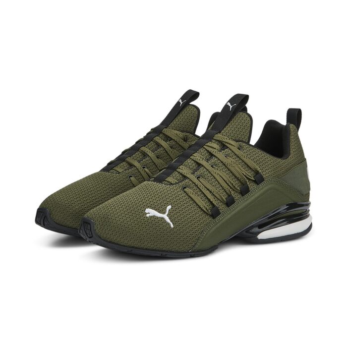 Кросівки чоловічі PUMA Axelion Refresh Green Moss Black Feather Gray 45