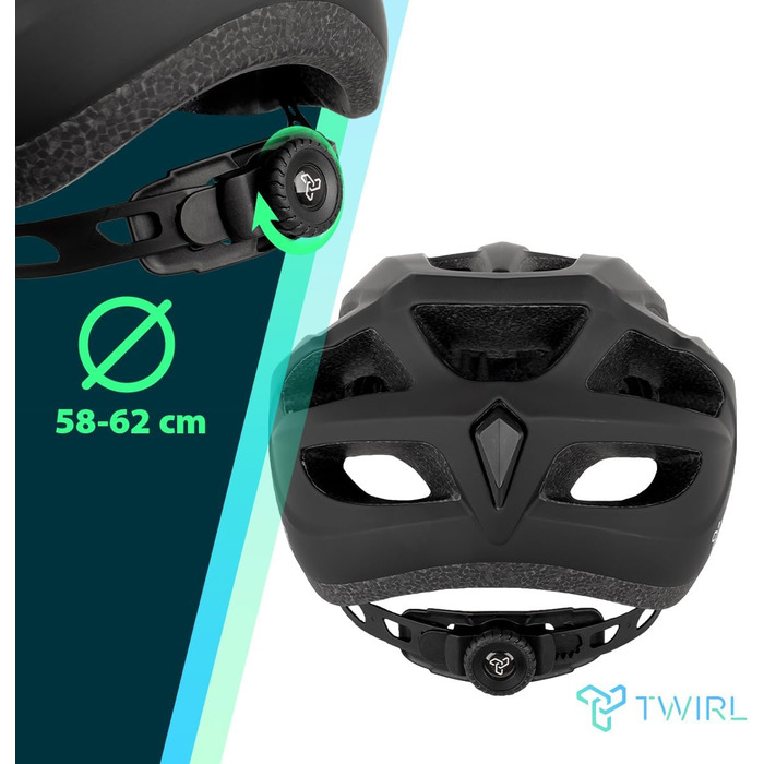 Велошолом TWIRL Gravel ONE чорний, сучасний дизайн, оптимальна посадка, система регулювання, вентильований, ударостійкий, легкий, високоякісний пластик