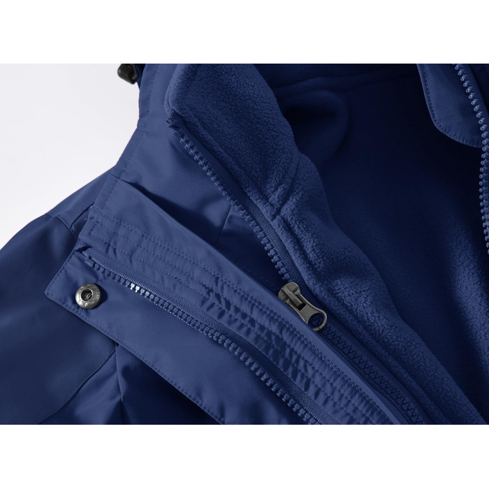 Жіноча 3-в-1 куртка Ysento: водонепроникна, вітрозахисна, з флісовою підкладкою, для активного відпочинку, з капюшоном (S, Морська)