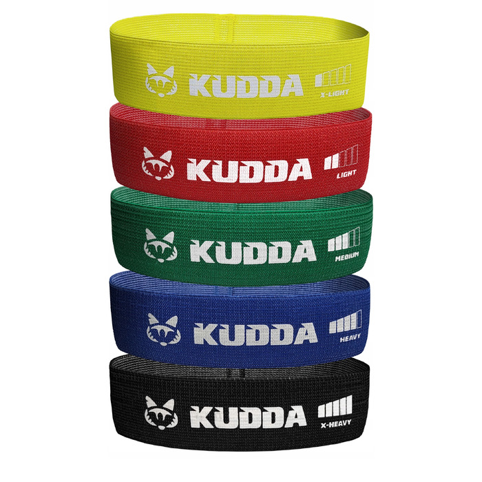 Набір фітнес-резинок KUDDA hip mini band, 5 шт, багатоколірні