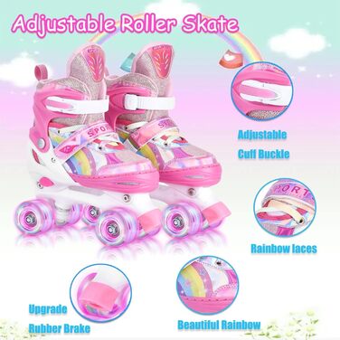 Роликові ковзани для дівчаток Vertellbar з LED підсвіткою, 3 розміри (31-42), для дітей та початківців