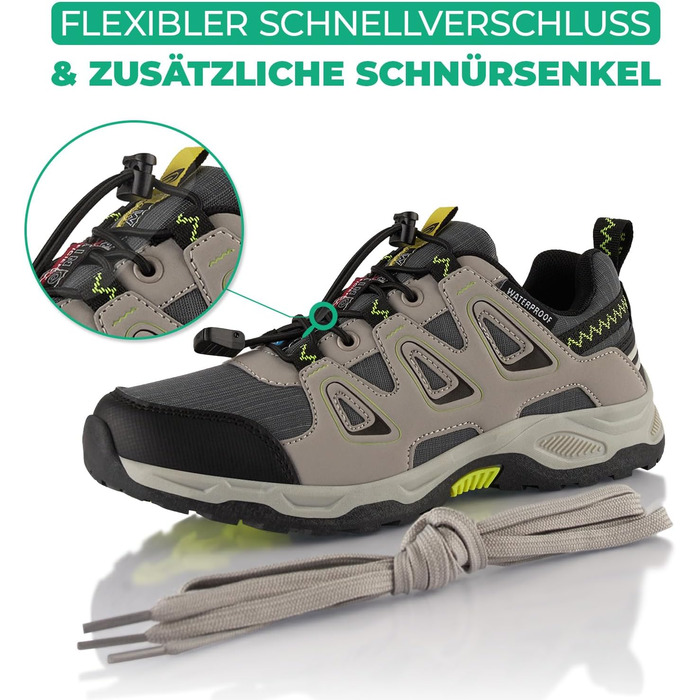 Водонепроникні трекінгові черевики для жінок та чоловіків, Trail Running, сіро-зелені (40 EU)