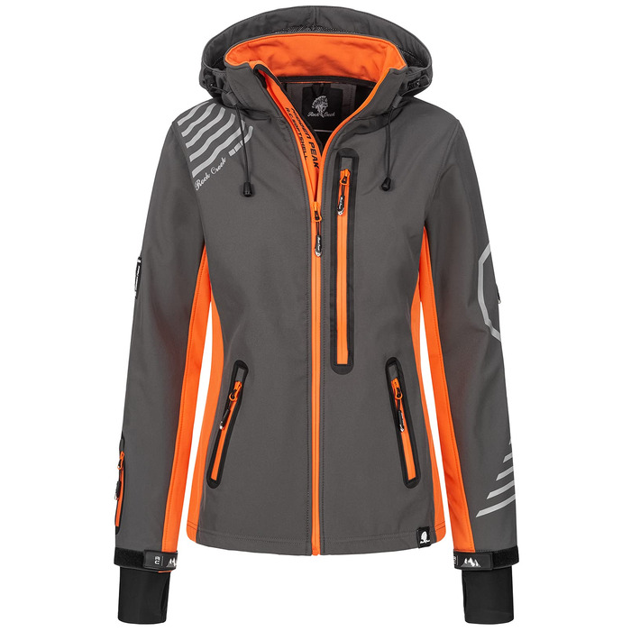 Жіноча куртка-вітровка Rock Creek Softshell D-402, антрацит-помаранчева, розмір XS