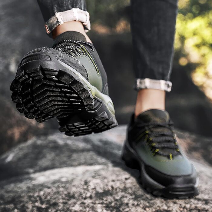 Черевики для трекінгу та хайкінгу чоловічі, водонепроникні, легкі, антиколізійні, для експедицій та трейлраннінгу (44 EU, оливковий)