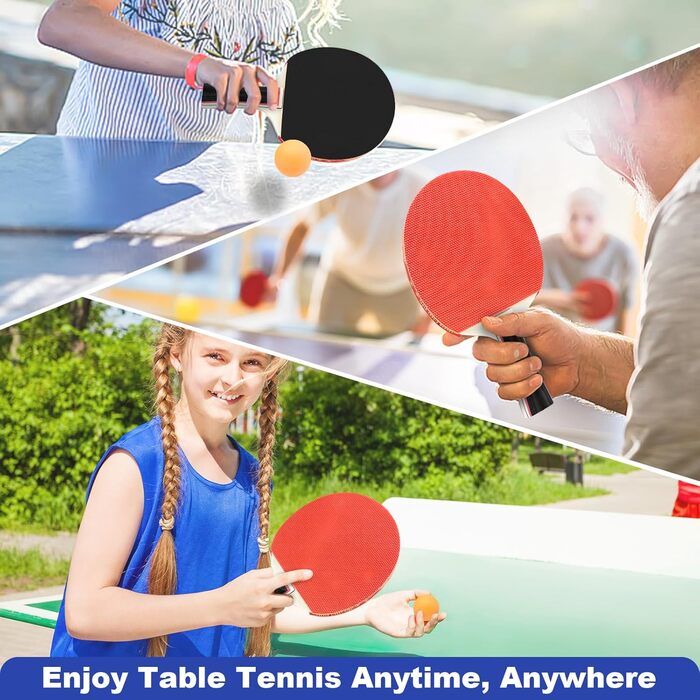Набір для настільного тенісу: 4 ракетки, 8 м'ячів, сумка. Підходить для початківців, сімей та професіоналів. Ідеально для гри в приміщенні та на вулиці.